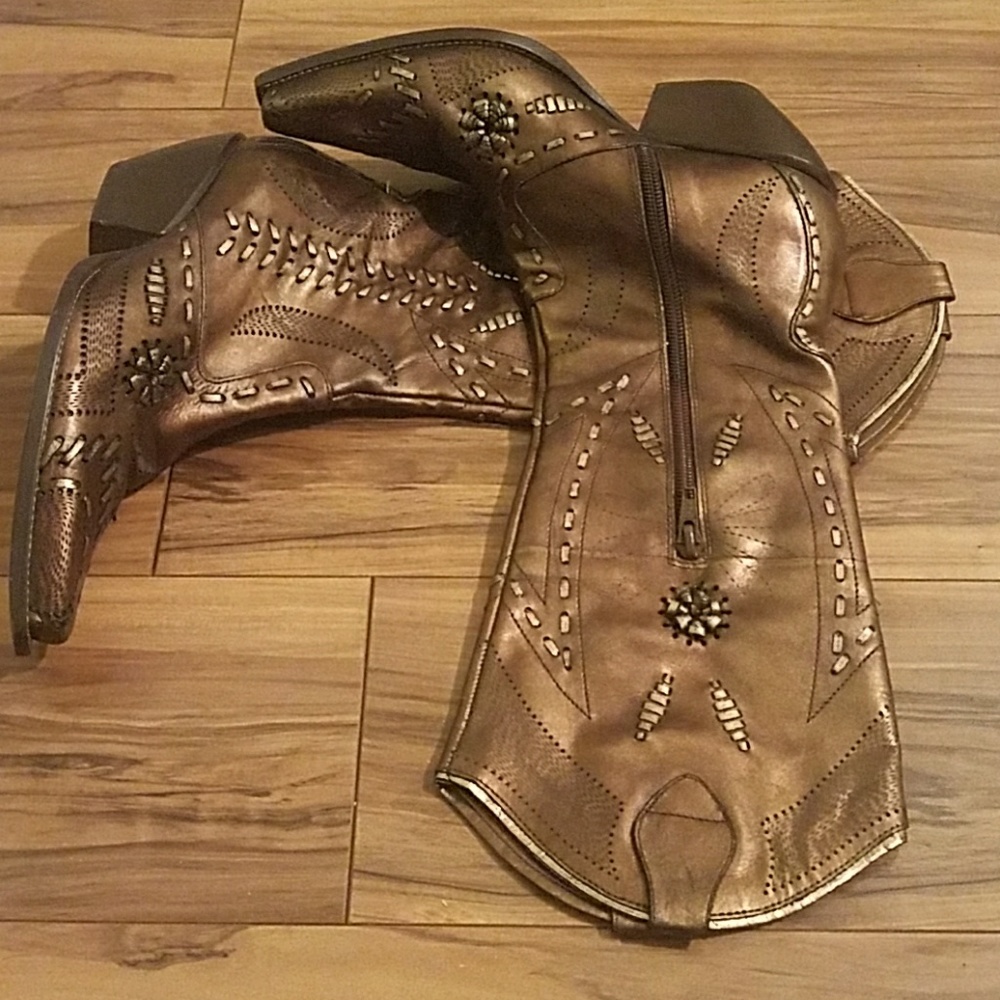 Copper Metallic Boots BCBG Girls